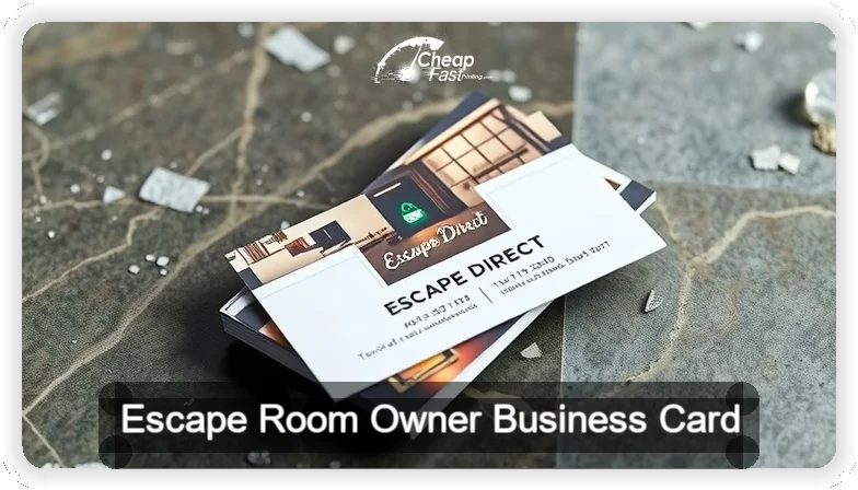 Escape Room Owner business card design sample