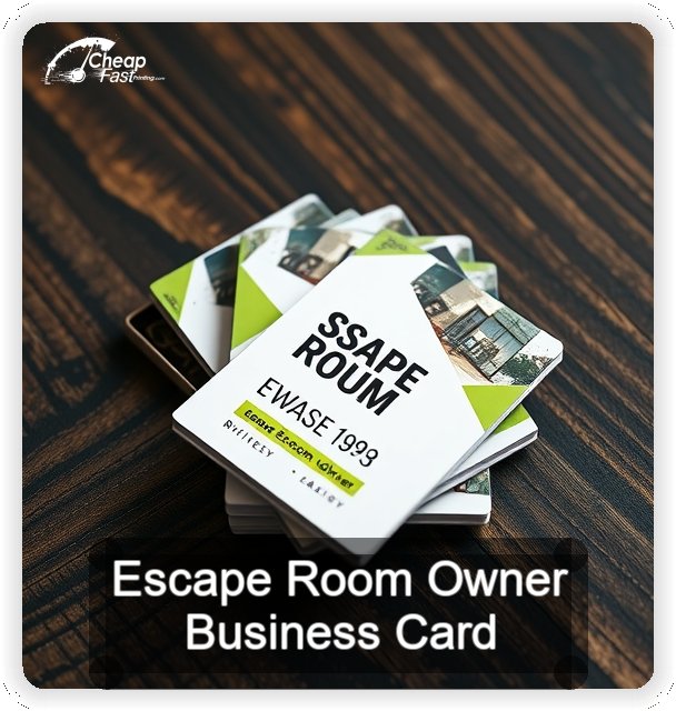 Escape Room Owner business card design sample