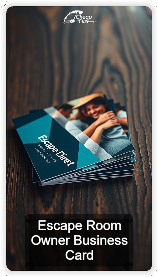 Escape Room Owner business card design sample