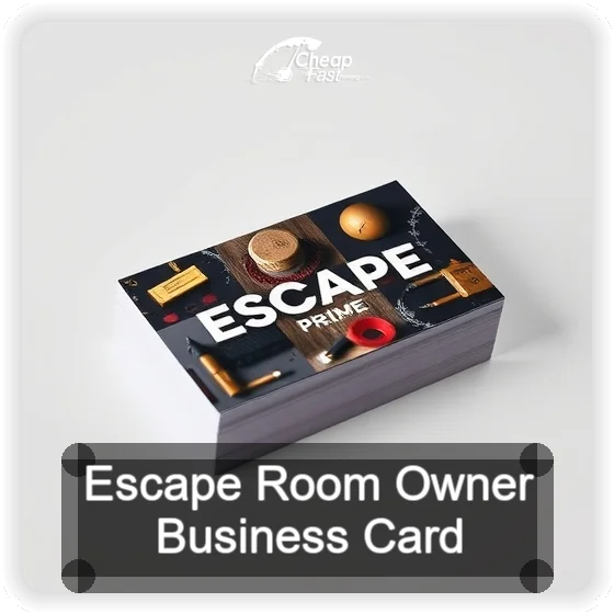 Escape Room Owner business card design sample