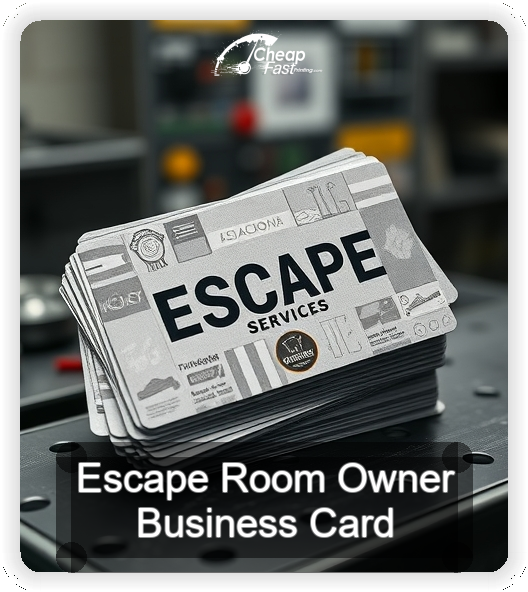 Escape Room Owner business card design sample