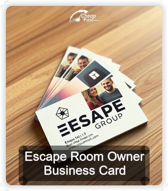 Escape Room Owner business card design sample