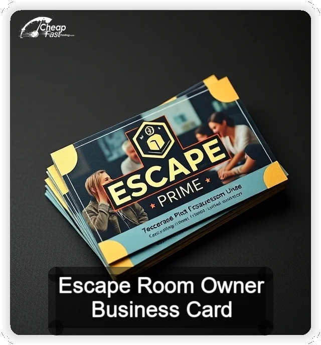 Escape Room Owner business card design sample