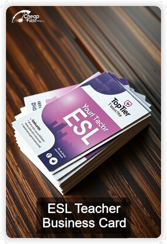 Esl Teacher business card design sample