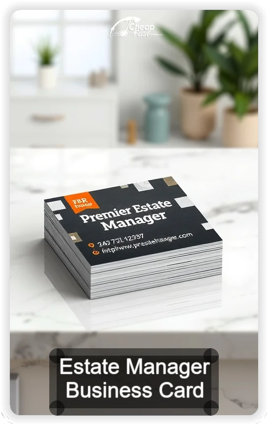 Estate Manager business card design sample
