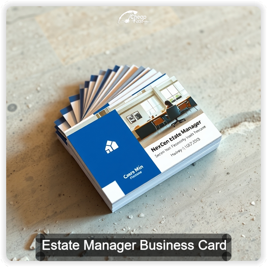 Estate Manager business card design sample