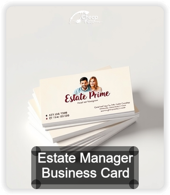 Estate Manager business card design sample