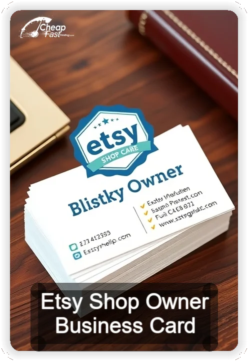 Etsy Shop Owner business card design sample