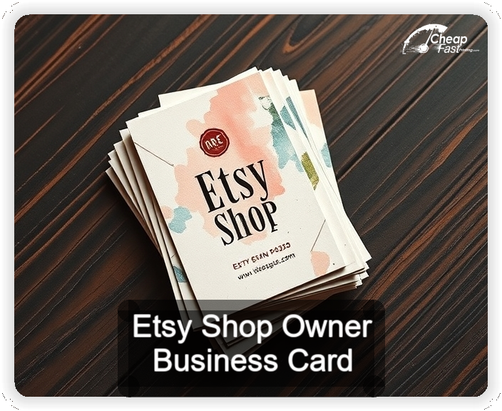 Etsy Shop Owner business card design sample