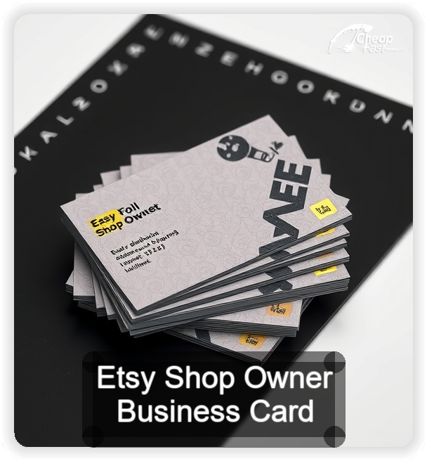 Etsy Shop Owner business card design sample