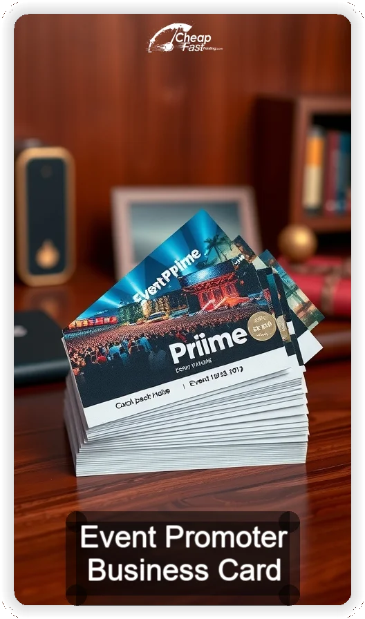 Event Promoter business card design sample