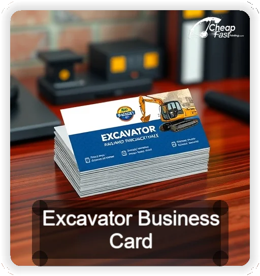Excavator business card design sample