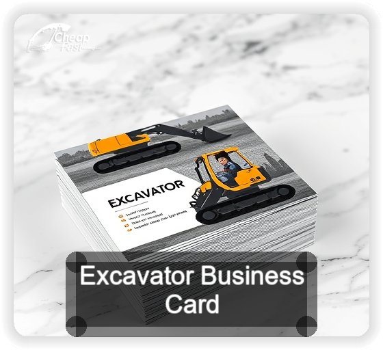 Excavator business card design sample