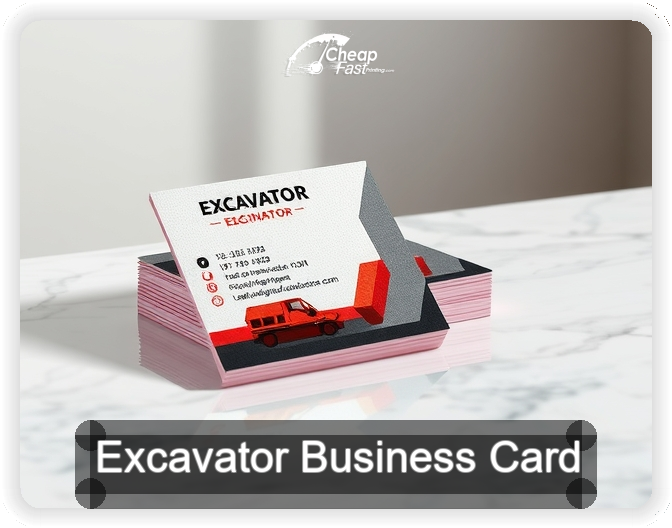 Excavator business card design sample