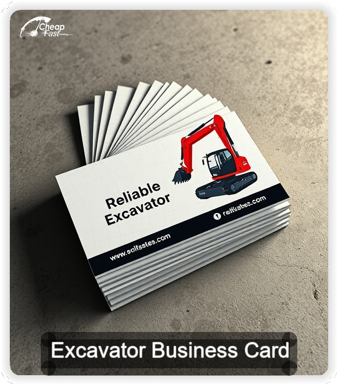 Excavator business card design sample
