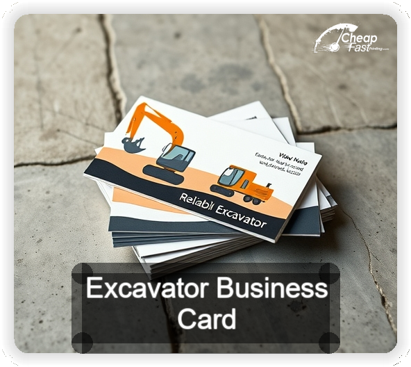 Excavator business card design sample
