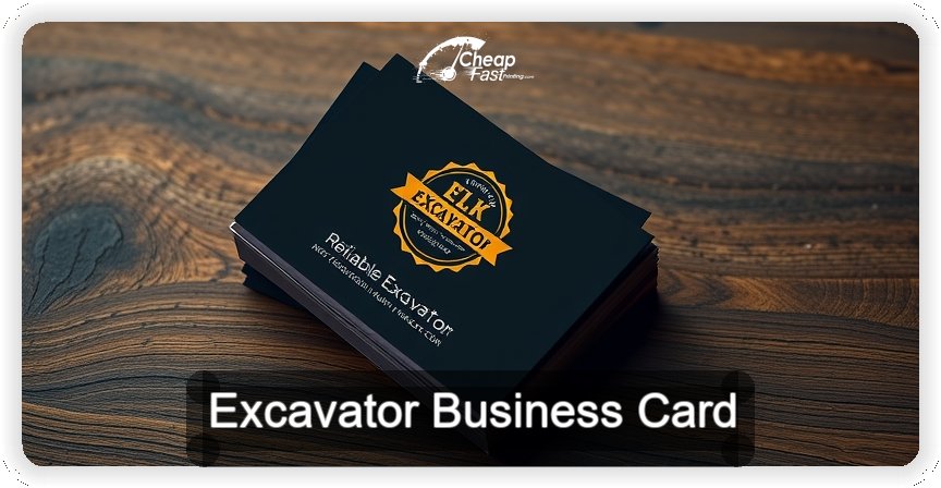 Excavator business card design sample
