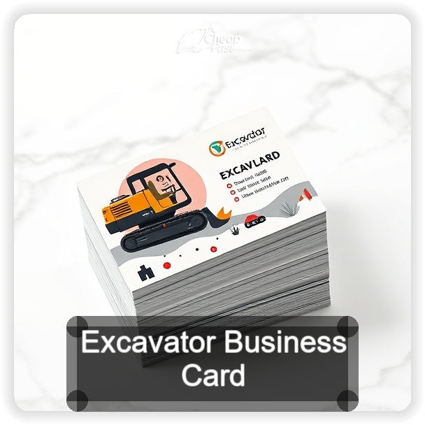 Excavator business card design sample