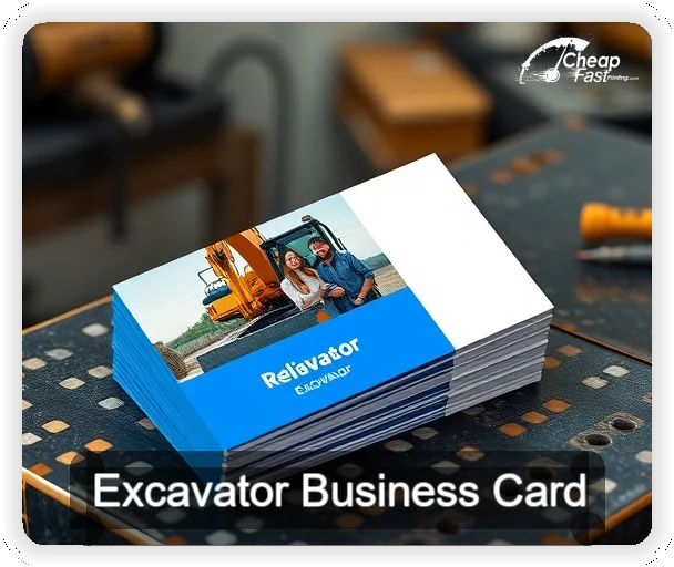 Excavator business card design sample