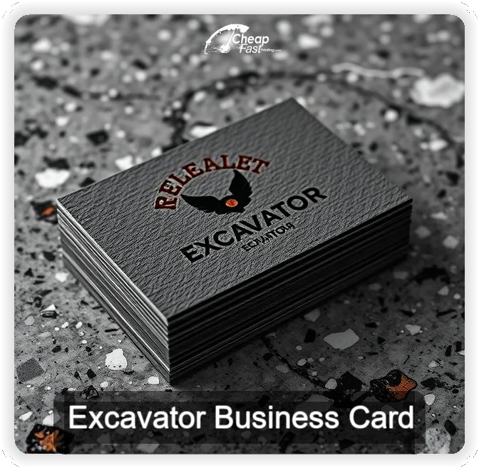 Excavator business card design sample