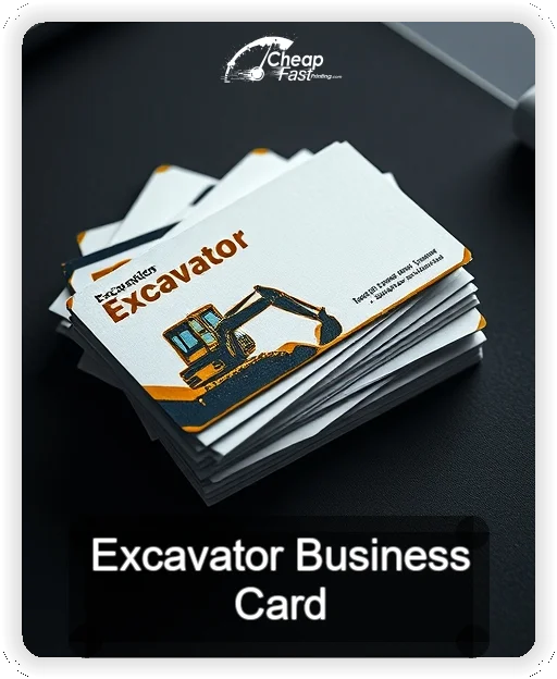 Excavator business card design sample