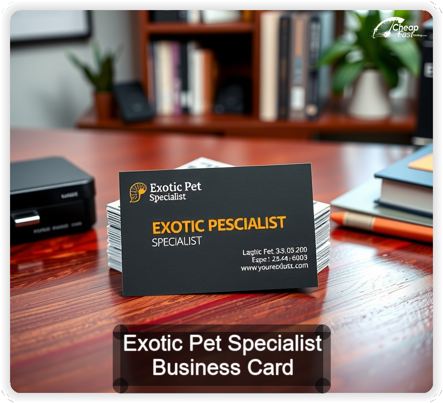 Exotic Pet Specialist business card design sample