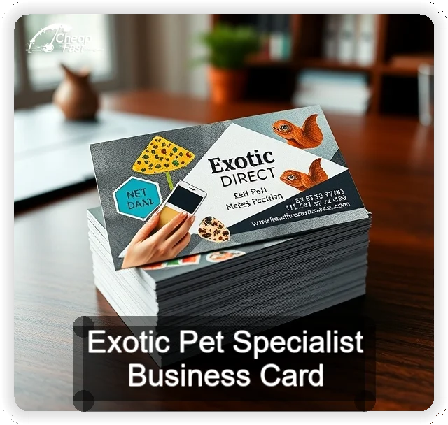 Exotic Pet Specialist business card design sample