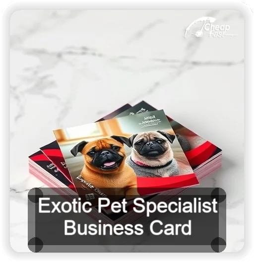 Exotic Pet Specialist business card design sample