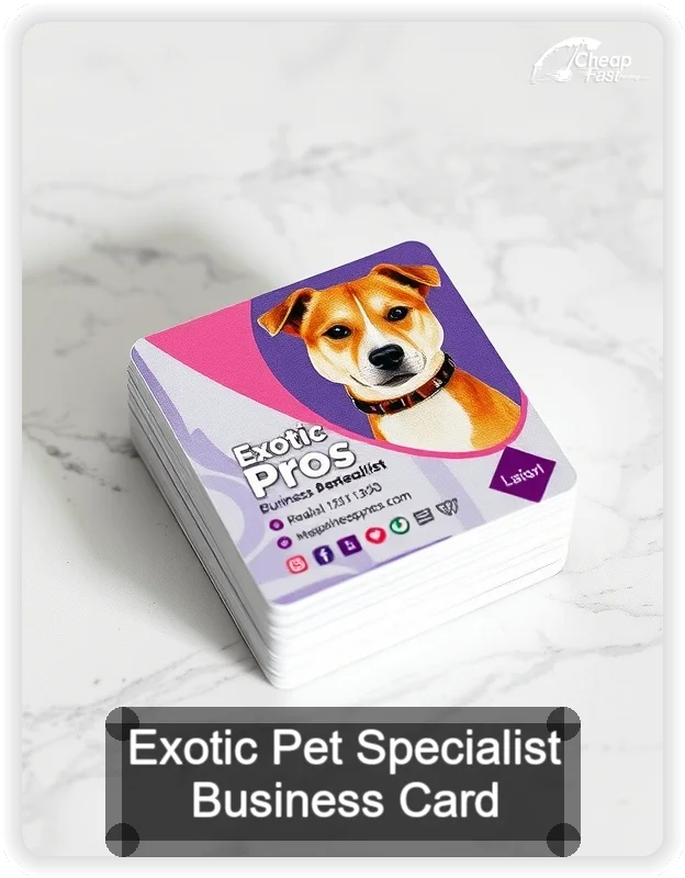 Exotic Pet Specialist business card design sample