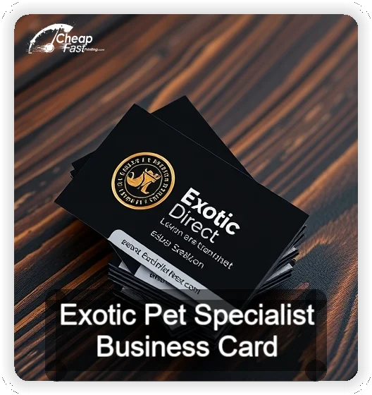 Exotic Pet Specialist business card design sample