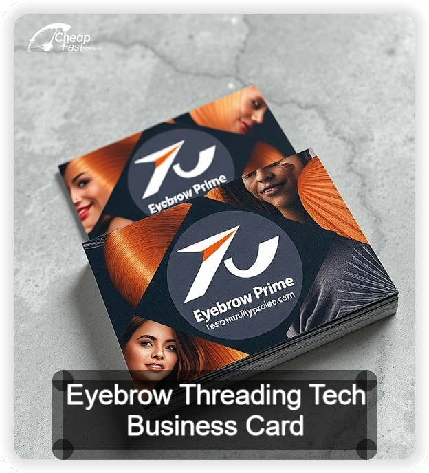 Eyebrow Threading Tech business card design sample