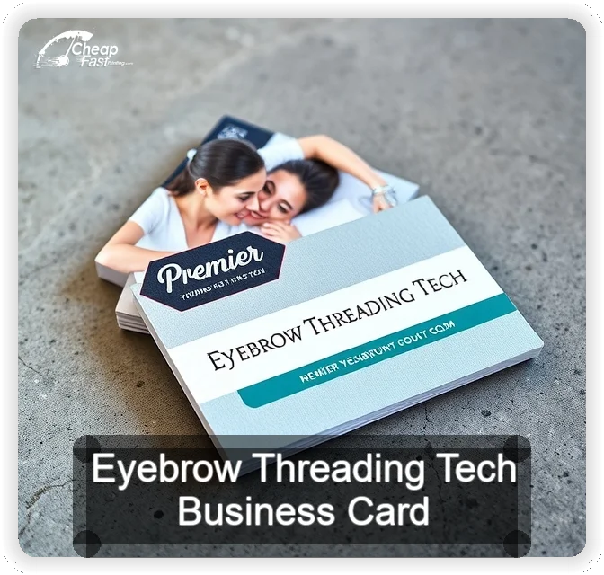 Eyebrow Threading Tech business card design sample