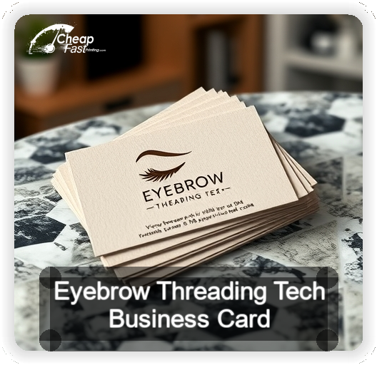 Eyebrow Threading Tech business card design sample