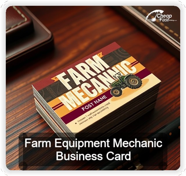 Farm Equipment Mechanic business card design sample