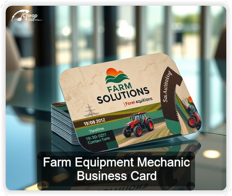 Farm Equipment Mechanic business card design sample