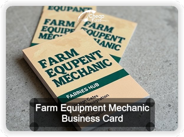 Farm Equipment Mechanic business card design sample