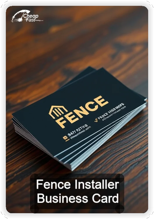 Fence Installer business card design sample
