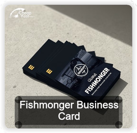 Fishmonger business card design sample