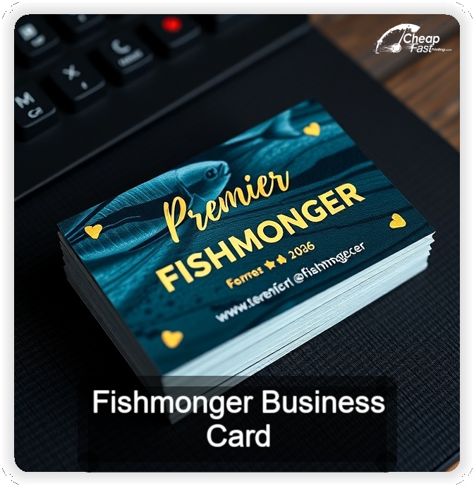 Fishmonger business card design sample