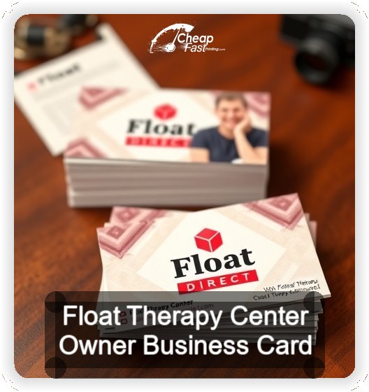 Float Therapy Center Owner business card design sample