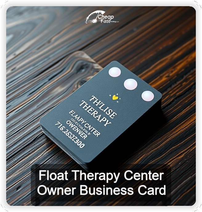 Float Therapy Center Owner business card design sample
