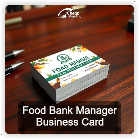 Food Bank Manager business card design sample