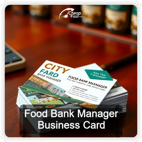Food Bank Manager business card design sample