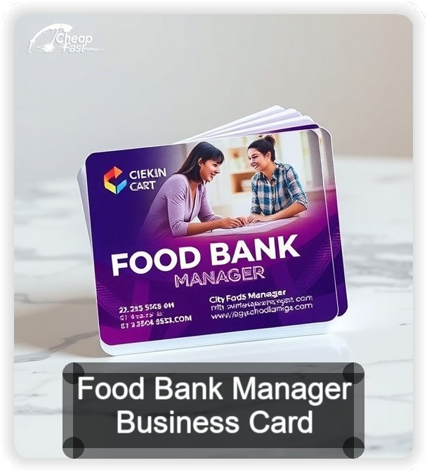 Food Bank Manager business card design sample