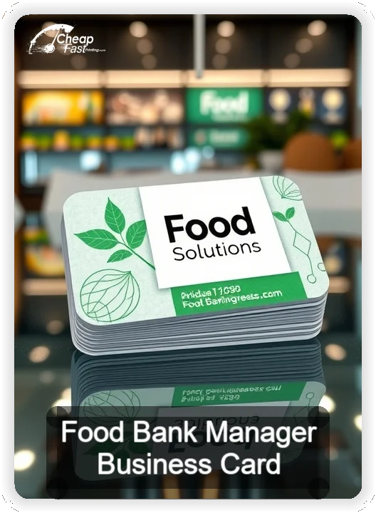 Food Bank Manager business card design sample
