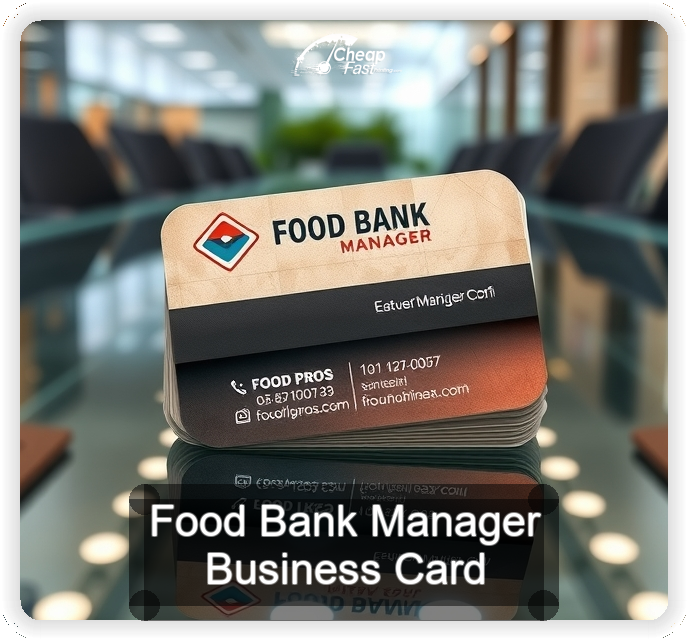 Food Bank Manager business card design sample