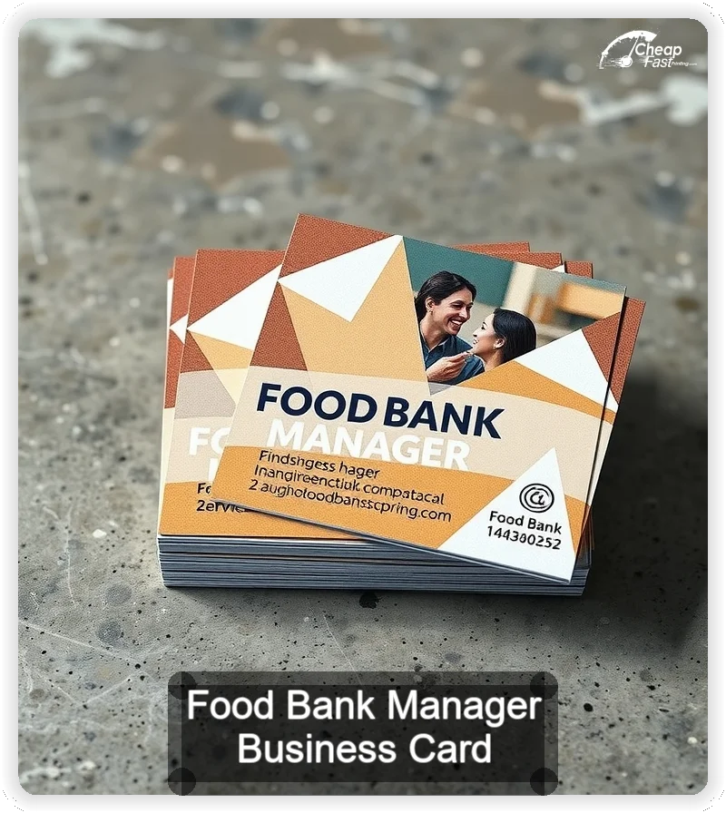Food Bank Manager business card design sample