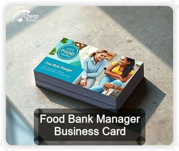 Food Bank Manager business card design sample