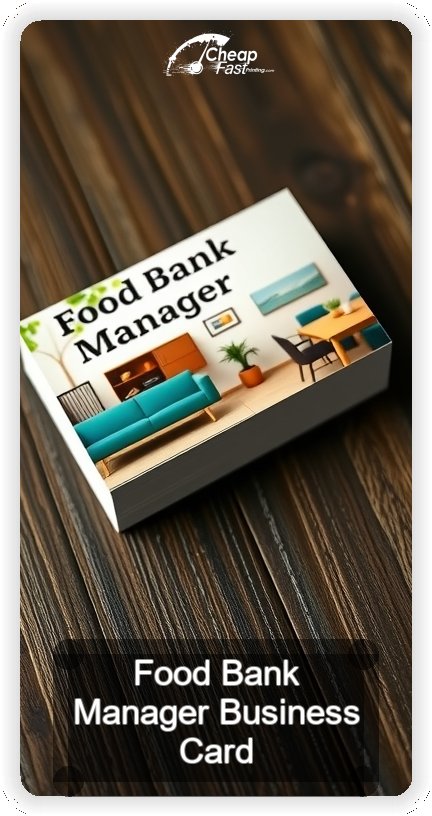 Food Bank Manager business card design sample