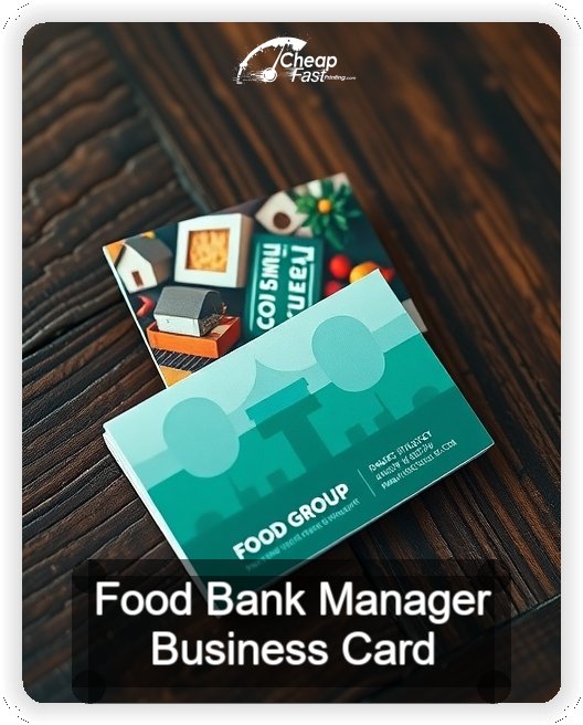 Food Bank Manager business card design sample